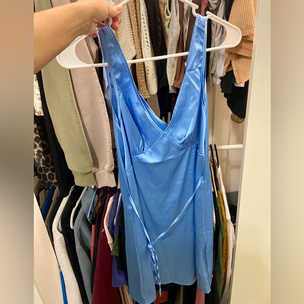 Small Blue Satin Dress